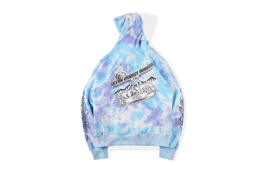 Travis Scott x Chinatown Market Tie-Dye Cartoon Bear Pullover Hoodie - Light Blue