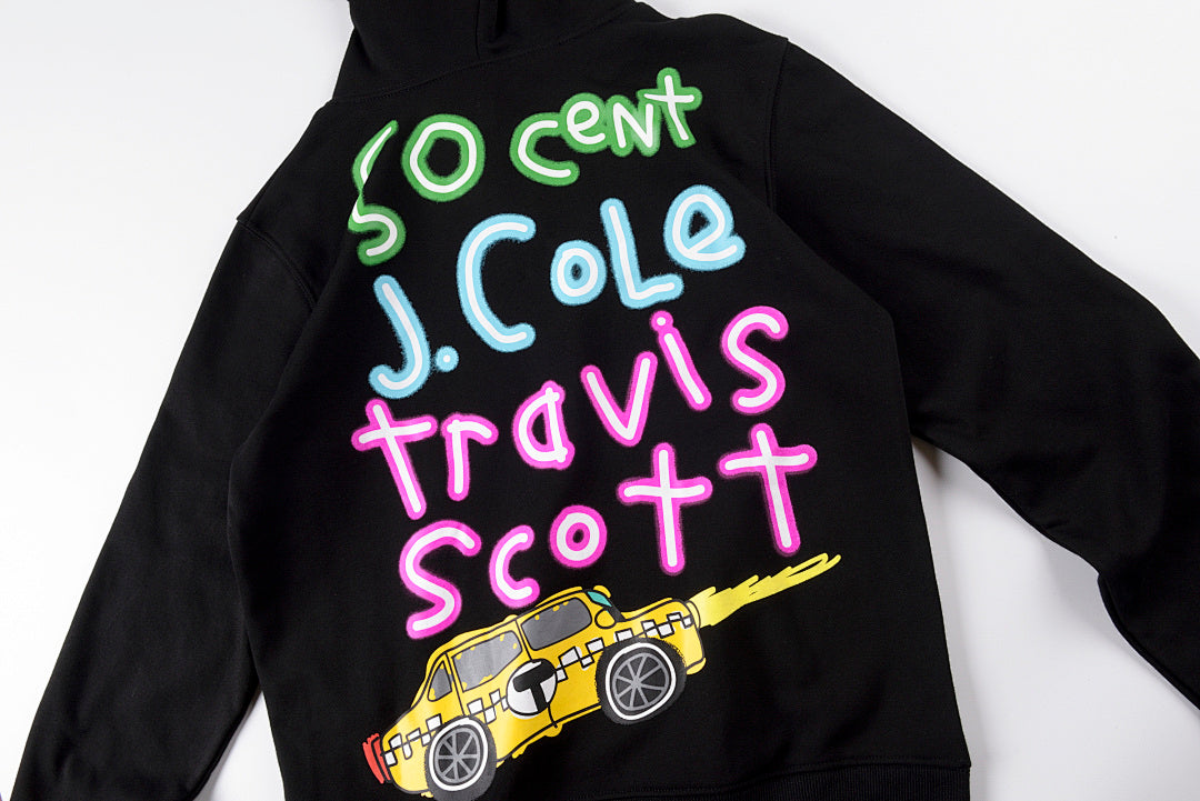 Travis Scott Rolling Loud Neon Headliners Hand-Drawn Graffiti Hoodie - Black - product image 10