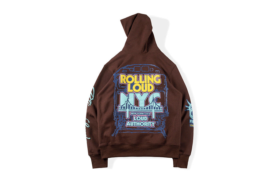 Travis Scott Rolling Loud Embroidered Hoodie - Burgundy