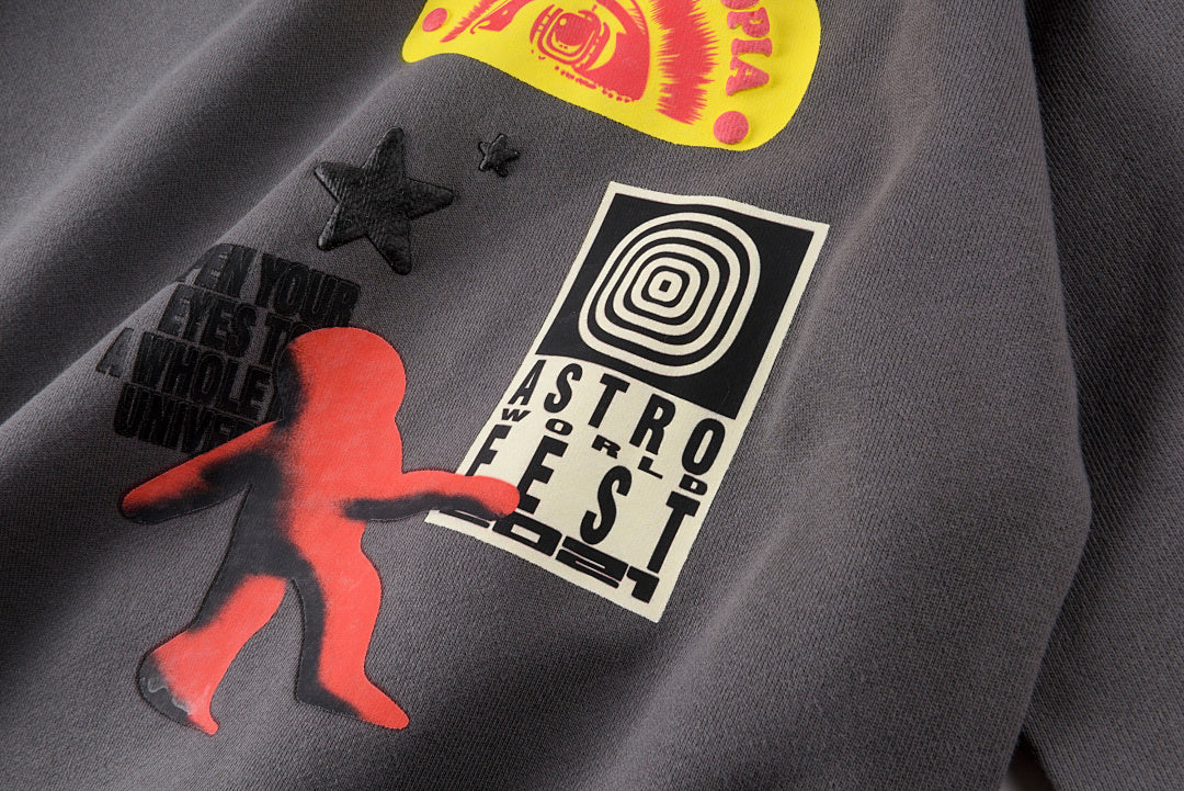 Travis Scott Astrofest Cactus Jack Festival Hoodie - Charcoal / Blue - product image 9