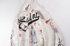 Aged Graffiti Heavy Hand-Painted Hoodie - Light Gray - product image 9