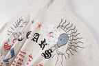 Aged Graffiti Heavy Hand-Painted Hoodie - Light Gray - product image 11