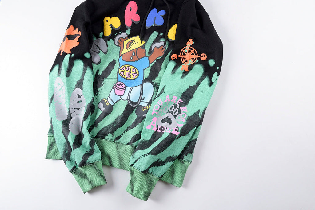 Travis Scott Cactus Jack x Readymade Tie-Dye Bear Hoodie - Black / Yellow / Cream Light Blue - product image 9