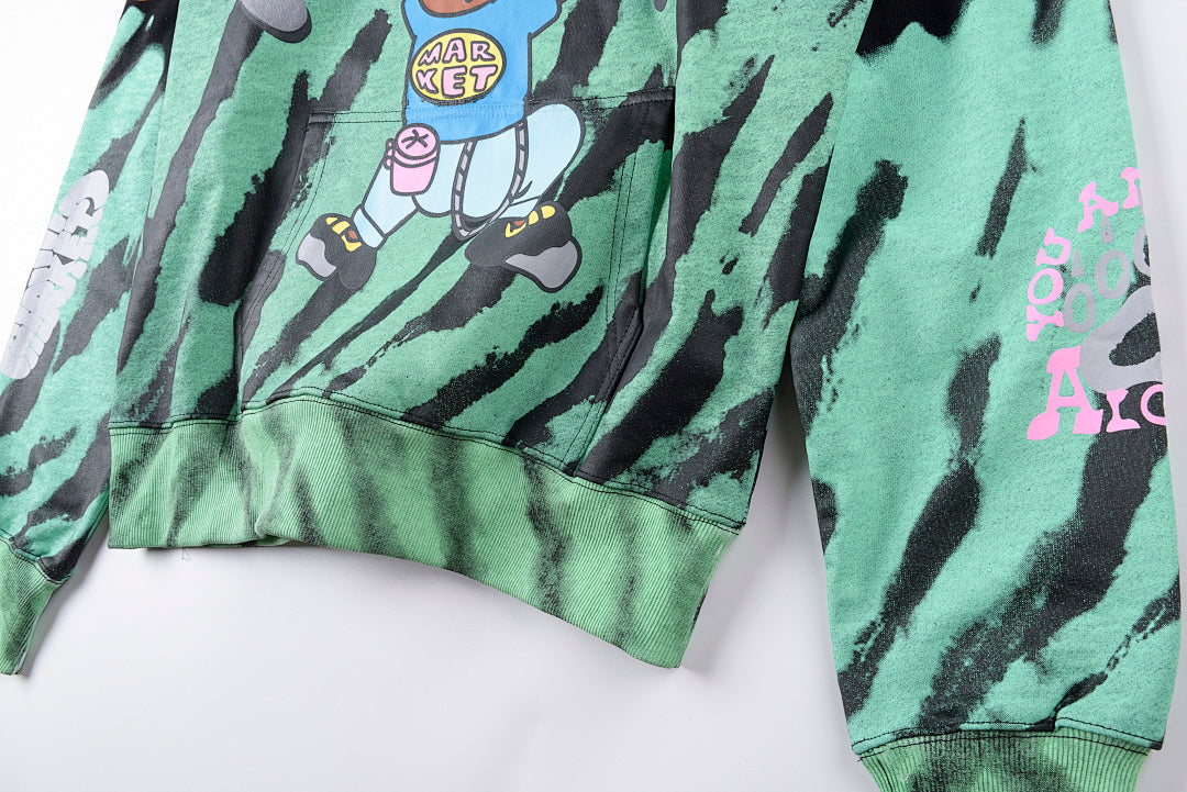 Travis Scott Cactus Jack x Readymade Tie-Dye Bear Hoodie - Black / Yellow / Cream Light Blue - product image 12