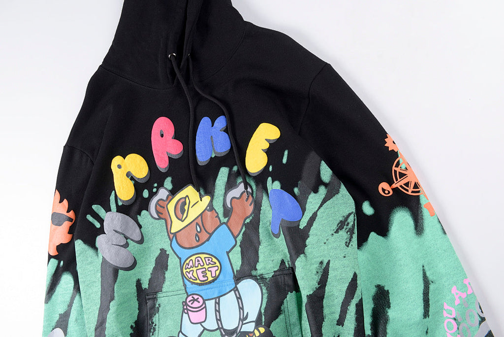Travis Scott Cactus Jack x Readymade Tie-Dye Bear Hoodie - Black / Yellow / Cream Light Blue - product image 13
