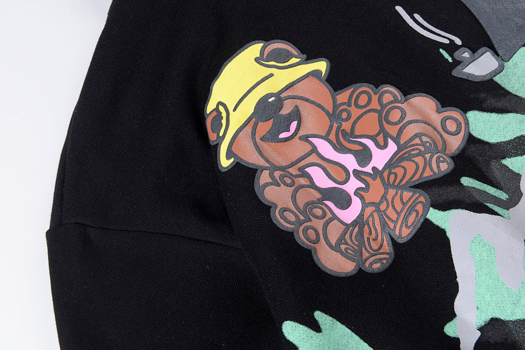 Travis Scott Cactus Jack x Readymade Tie-Dye Bear Hoodie - Black / Yellow / Cream Light Blue - product image 14