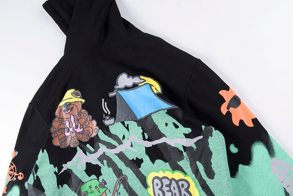 Travis Scott Cactus Jack x Readymade Tie-Dye Bear Hoodie - Black / Yellow / Cream Light Blue - product image 19
