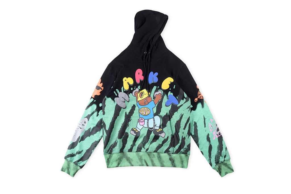 Travis Scott Cactus Jack x Readymade Tie-Dye Bear Hoodie - Black / Yellow / Cream Light Blue - product image 21