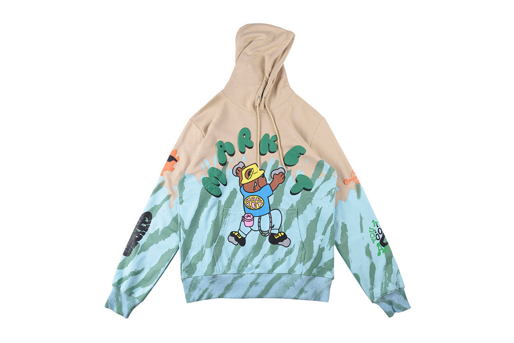 Travis Scott Cactus Jack x Readymade Tie-Dye Bear Hoodie - Black / Yellow / Cream Light Blue - product image 1