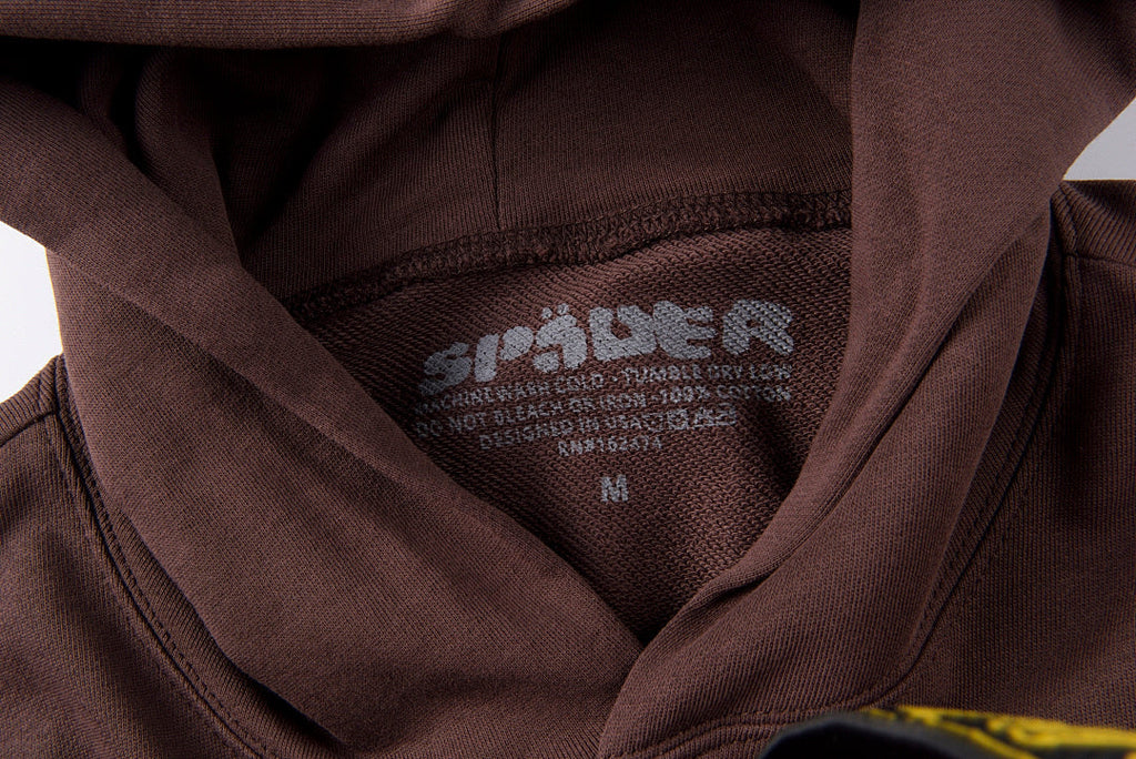 Sp5der 555555 Portrait Spider Web Hoodie - Burgundy - product image 4