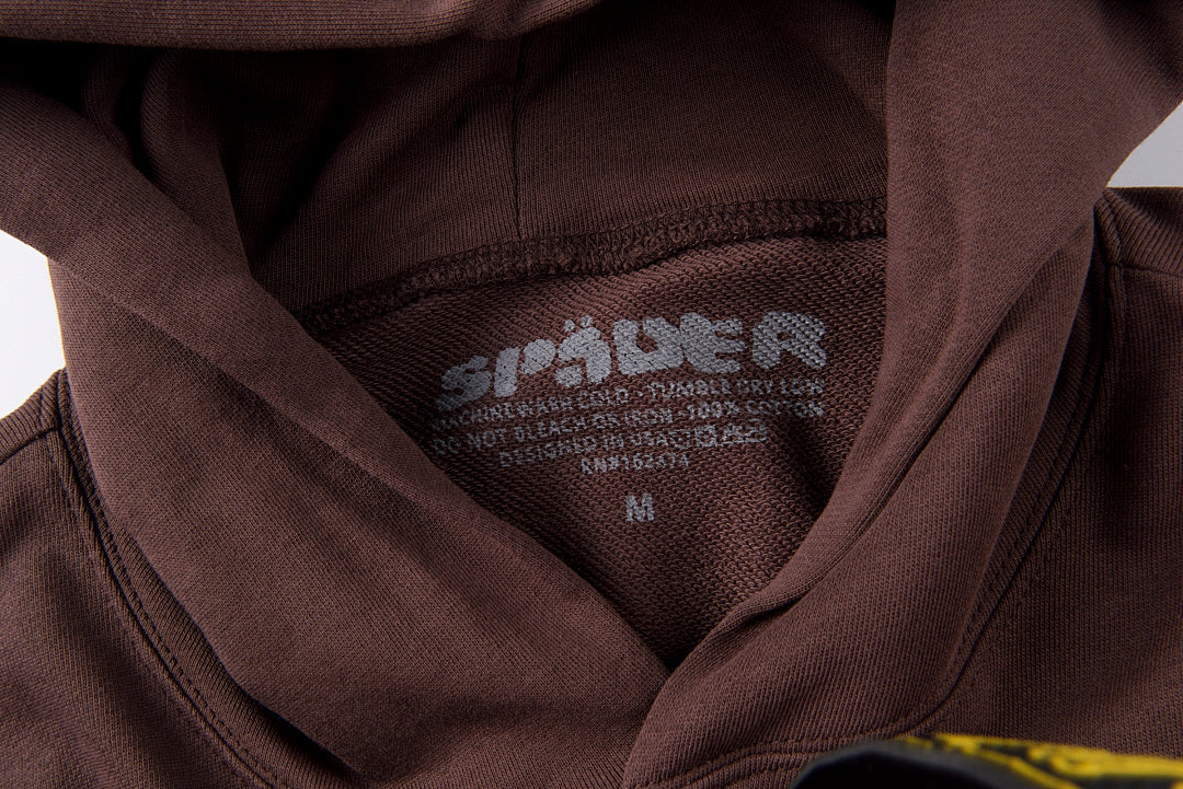 Sp5der 555555 Portrait Spider Web Hoodie - Burgundy - product image 4