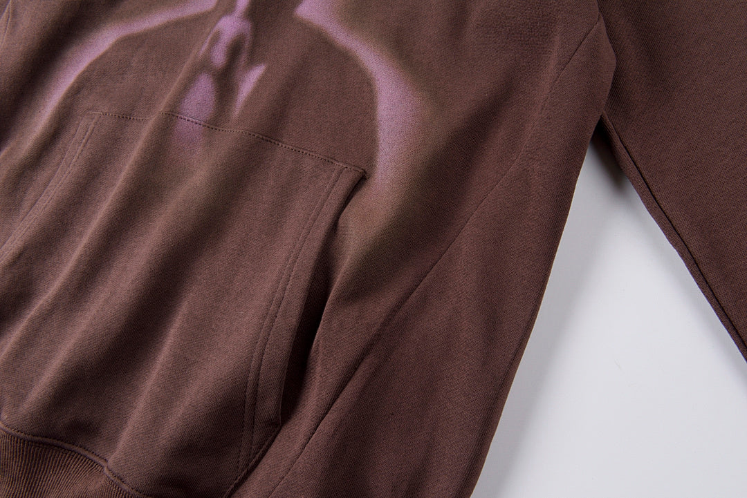 Sp5der 555555 Portrait Spider Web Hoodie - Burgundy - product image 7