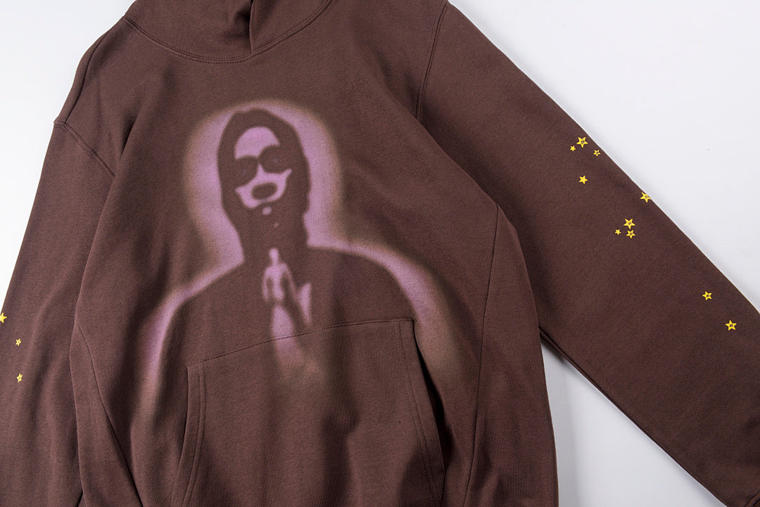 Sp5der 555555 Portrait Spider Web Hoodie - Burgundy - product image 8