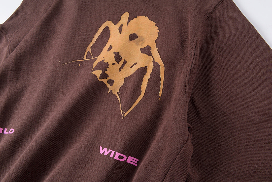 Sp5der 555555 Portrait Spider Web Hoodie - Burgundy - product image 9