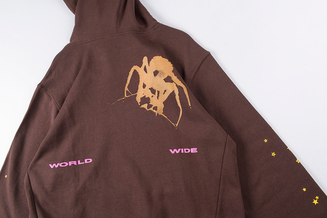 Sp5der 555555 Portrait Spider Web Hoodie - Burgundy - product image 10