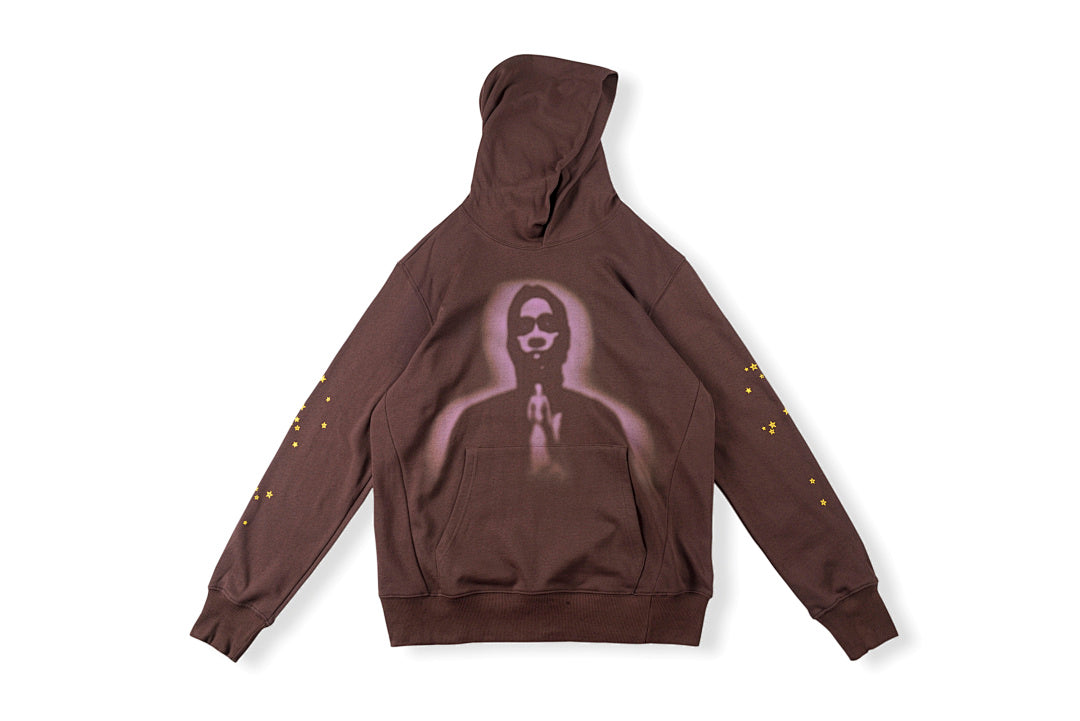 Sp5der 555555 Portrait Spider Web Hoodie - Burgundy - product image 1