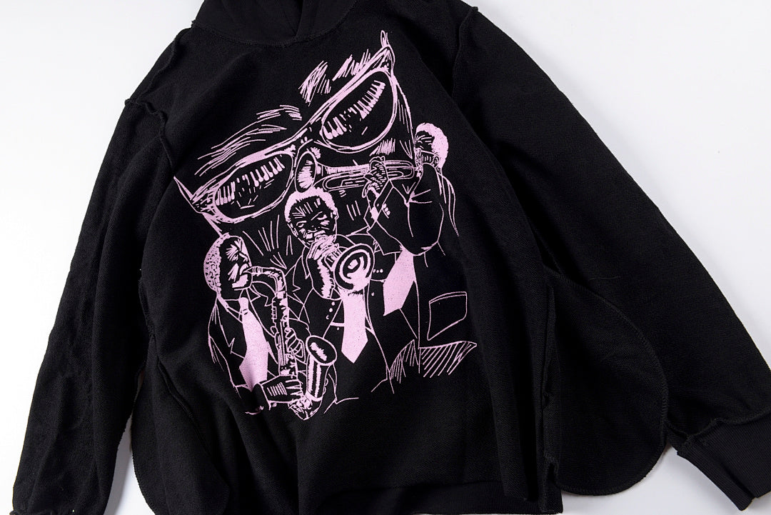 Barriers Worldwide Dizzy Gillespie Paint Double-Sided Portrait Hoodie - Black - product image 4