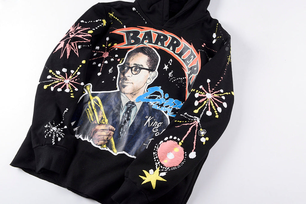 Barriers Worldwide Dizzy Gillespie Paint Double-Sided Portrait Hoodie - Black - product image 9