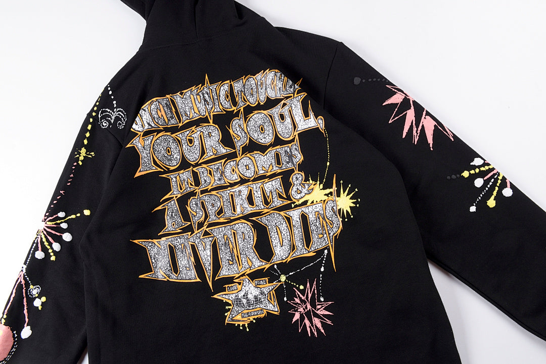 Barriers Worldwide Dizzy Gillespie Paint Double-Sided Portrait Hoodie - Black - product image 15