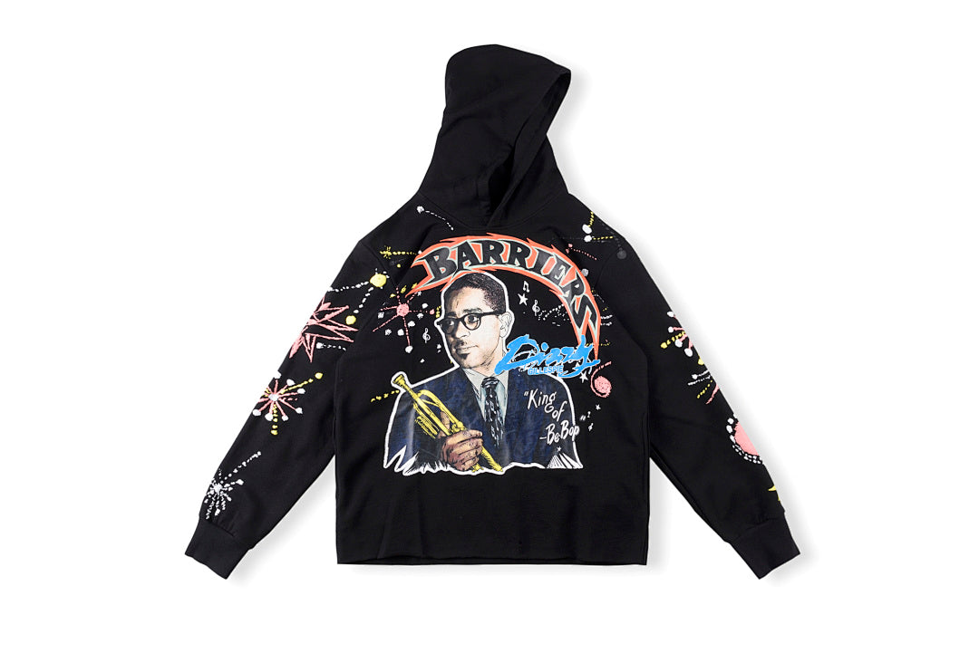Barriers Worldwide Dizzy Gillespie Paint Double-Sided Portrait Hoodie - Black - product image 1