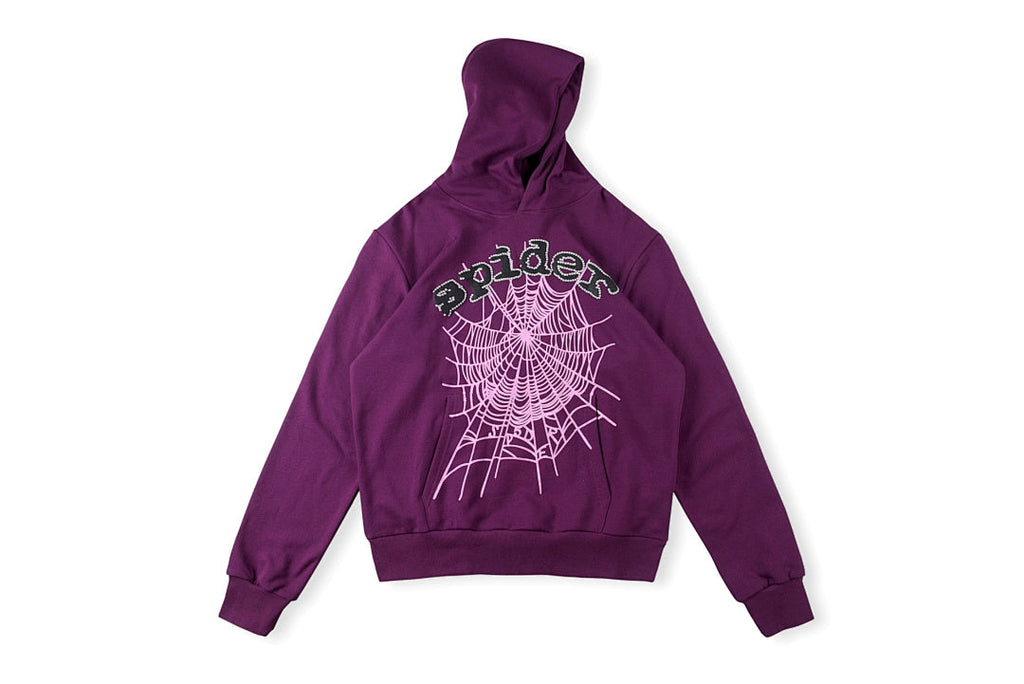 Sp5der 555555 Swarovski Crystal Hoodie - Burgundy - product image 1