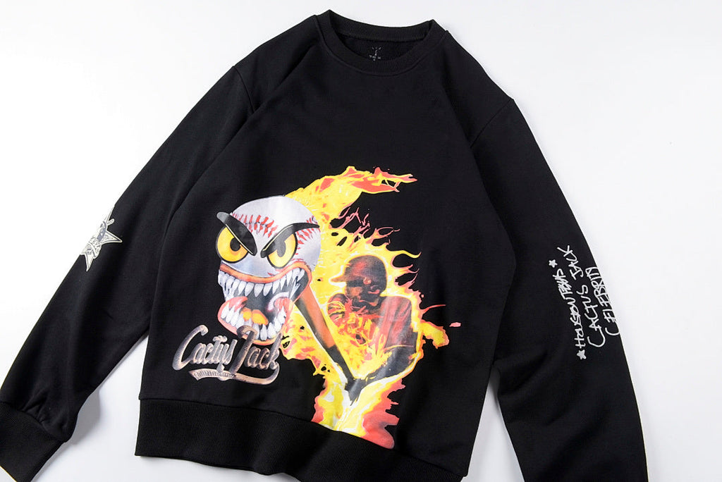 Travis Scott Cactus Jack Softball Classic Baseball Hoodie - Black - product image 9