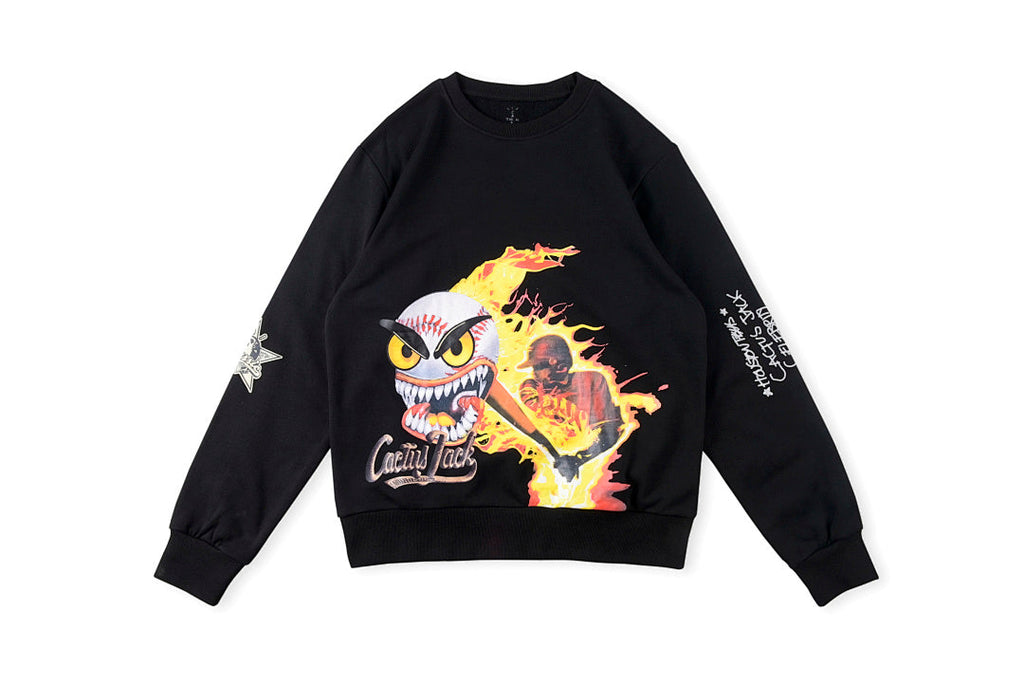 Travis Scott Cactus Jack Softball Classic Baseball Hoodie - Black - product image 1