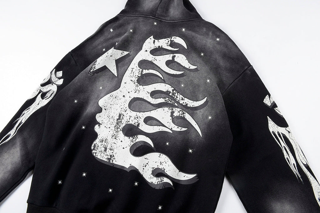 Hellstar Studios Vintage Mud Print Hoodie - Black - product image 10