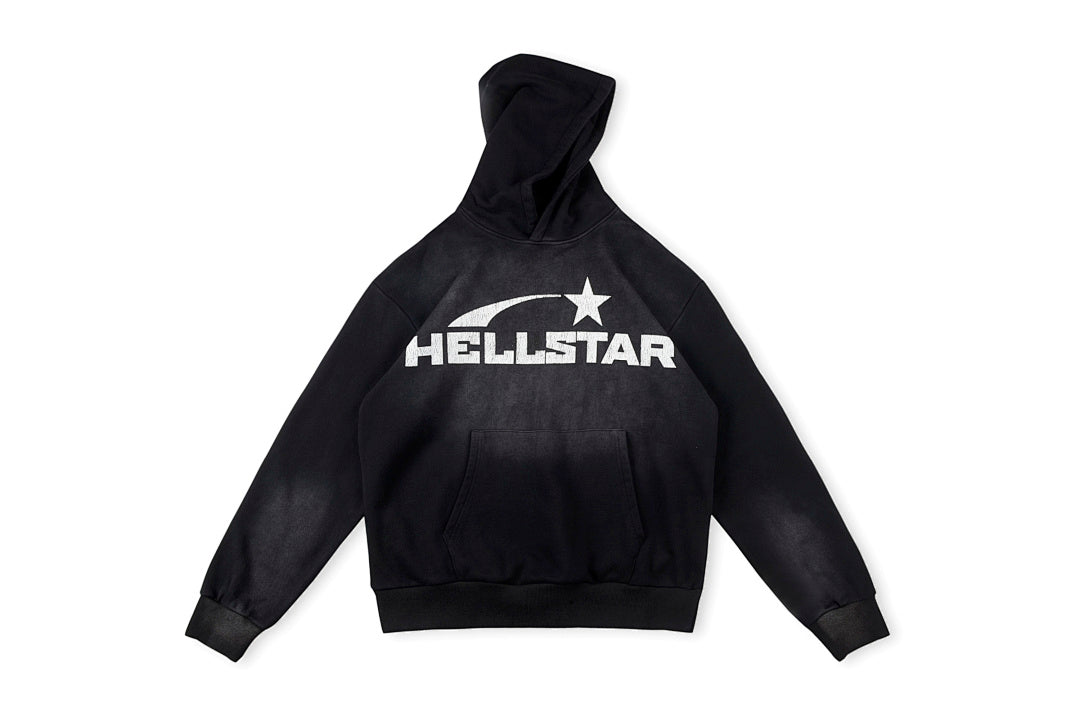 Hellstar Studios Vintage Crackle Print Hoodie - Black - product image 1