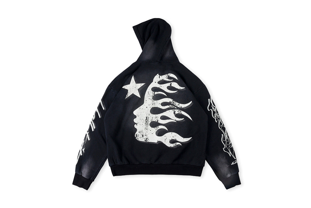 Hellstar Studios Flame Red Vintage Mud Print Hoodie - product image 3