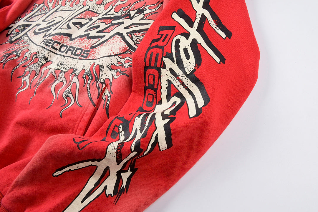 Hellstar Studios Flame Red Vintage Mud Print Hoodie - product image 7