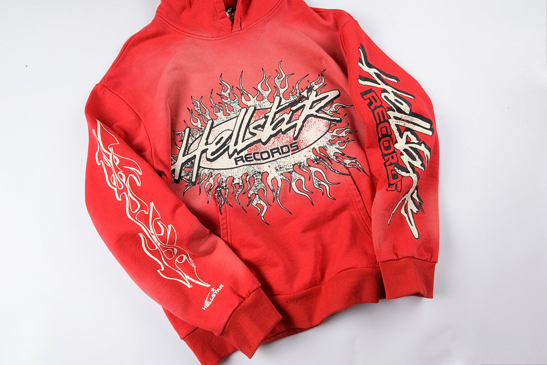 Hellstar Studios Flame Red Vintage Mud Print Hoodie - product image 9
