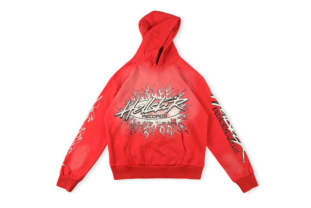 Hellstar Studios Flame Red Vintage Mud Print Hoodie - product image 1