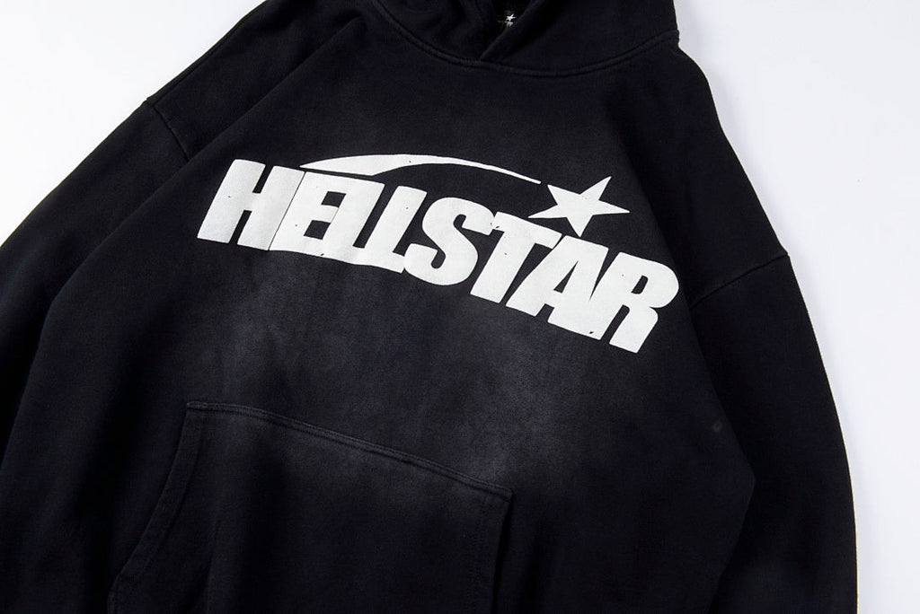 Hellstar Studios Vintage Distressed Puff Print Hoodie - Black - product image 7