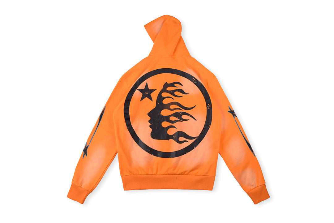 Hellstar Studios Brainwashed Brain Print Hoodie - Orange - product image 2