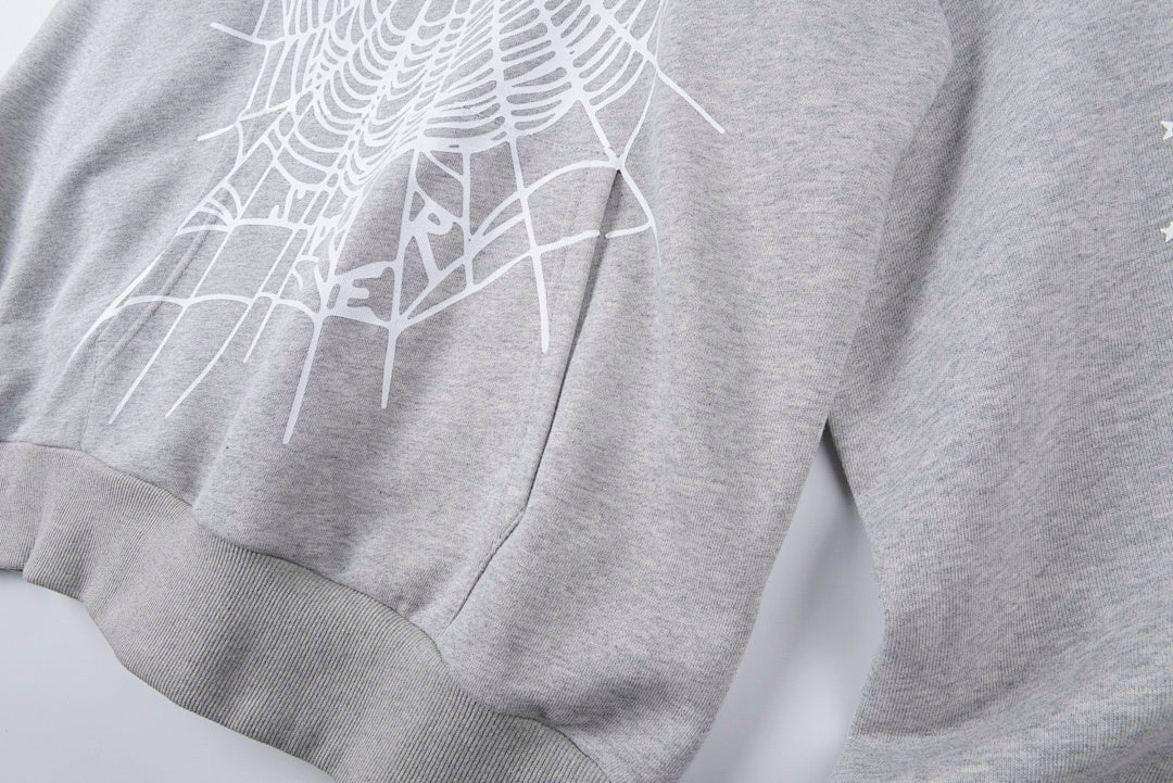 Sp5der 555555 Phobia NY Hoodie - Light Gray / Navy - product image 7