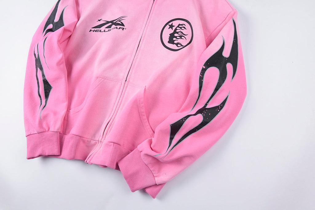 Hellstar Studios Vintage Washed Zip-Up Hoodie - Pink - product image 7