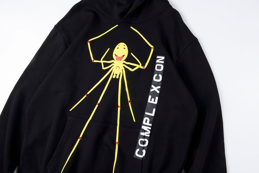 CPFM Ink Splash Smiley Spider Cotton Hoodie - Black - product image 8