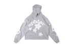 Sp5der 555555 Web Yellow Star Cropped Hoodie - Gray - product image 1