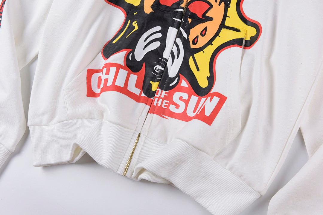 Glo Gang Boyz Worldwide Beverage Cartoon Zip-Up Hoodie - Light Gray - product image 10