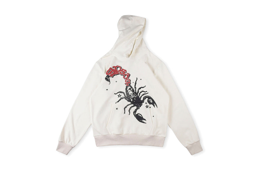 Sp5der Scorpion Print Cotton Hoodie - Light Gray - product image 1