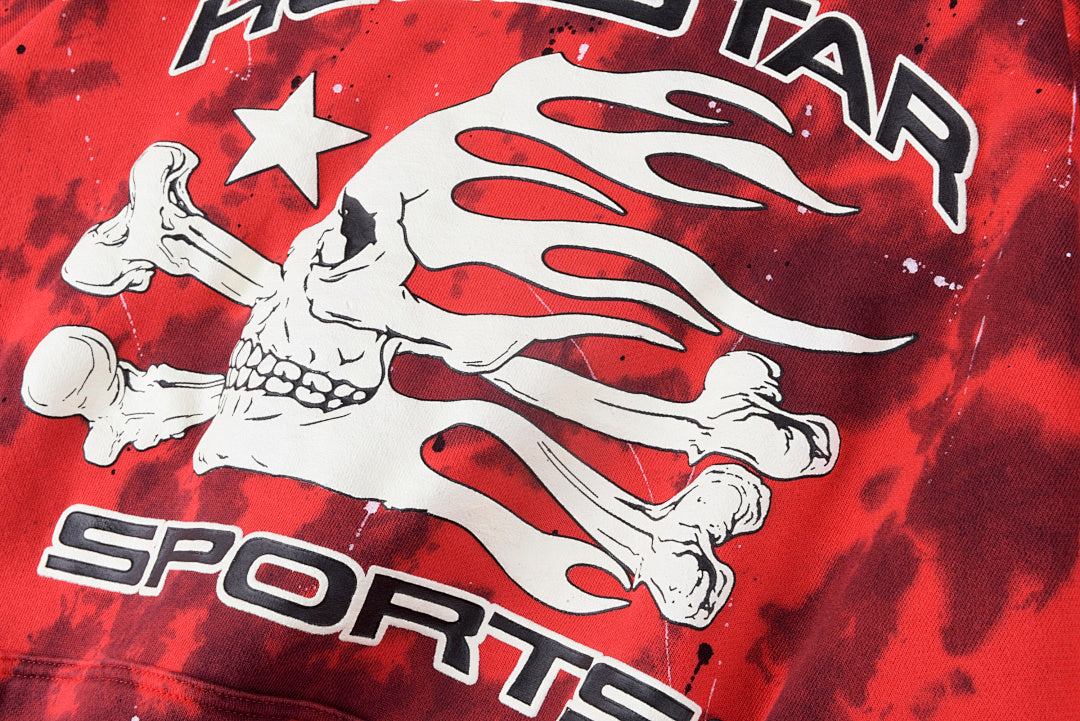 Hellstar Studios Skull Logo Tie-Dye Hoodie - Red - product image 7