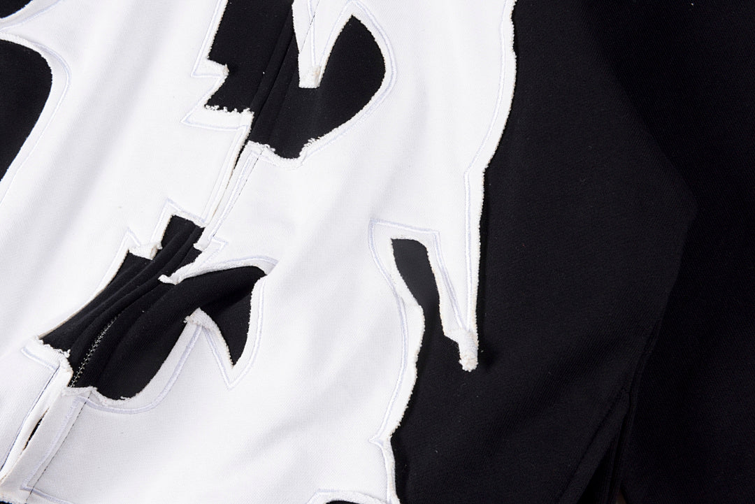 Glo Gang The Glory Rhinestone Cartoon Print Full Zip Hoodie - Black - product image 4