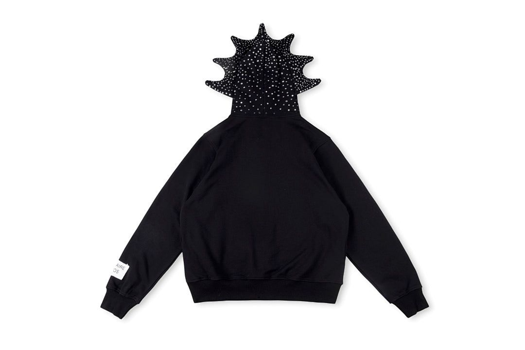 Glo Gang The Glory Rhinestone Cartoon Print Full Zip Hoodie - Black - product image 2