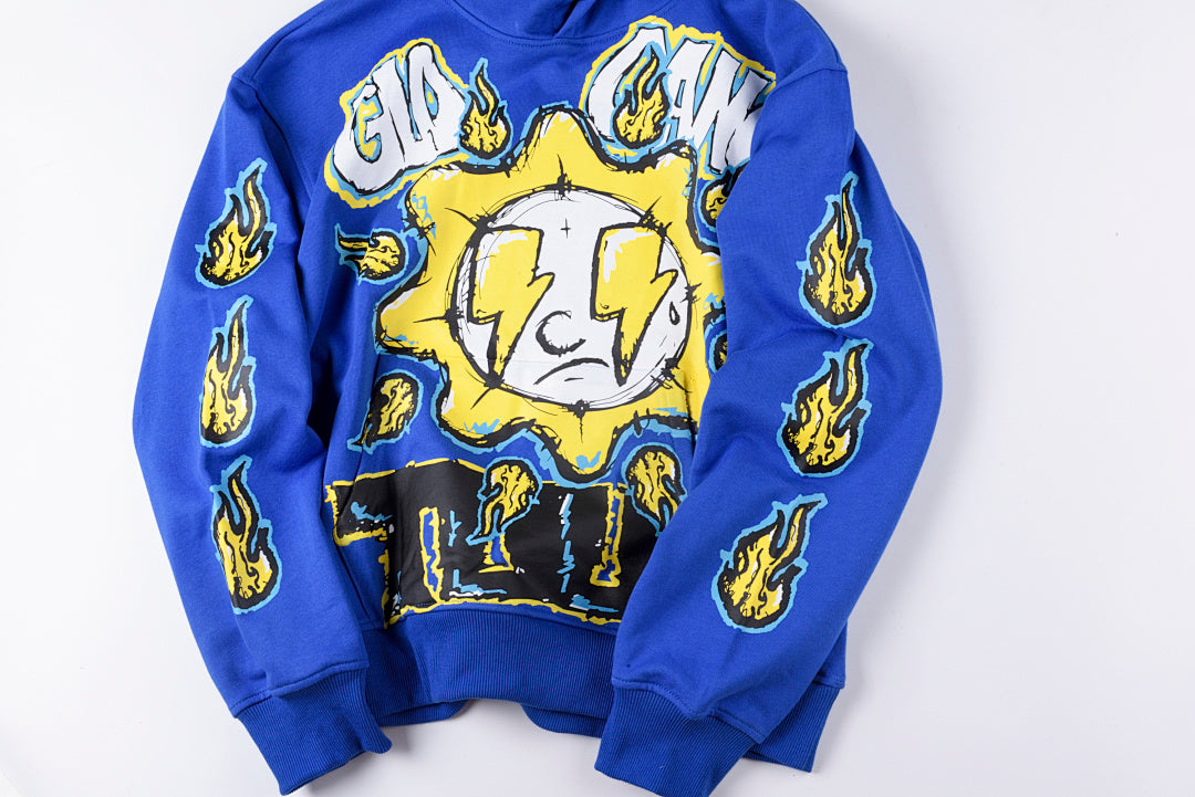 Glo Gang Boyz Worldwide Lightning Eye Cartoon Hoodie - Light Blue - product image 7