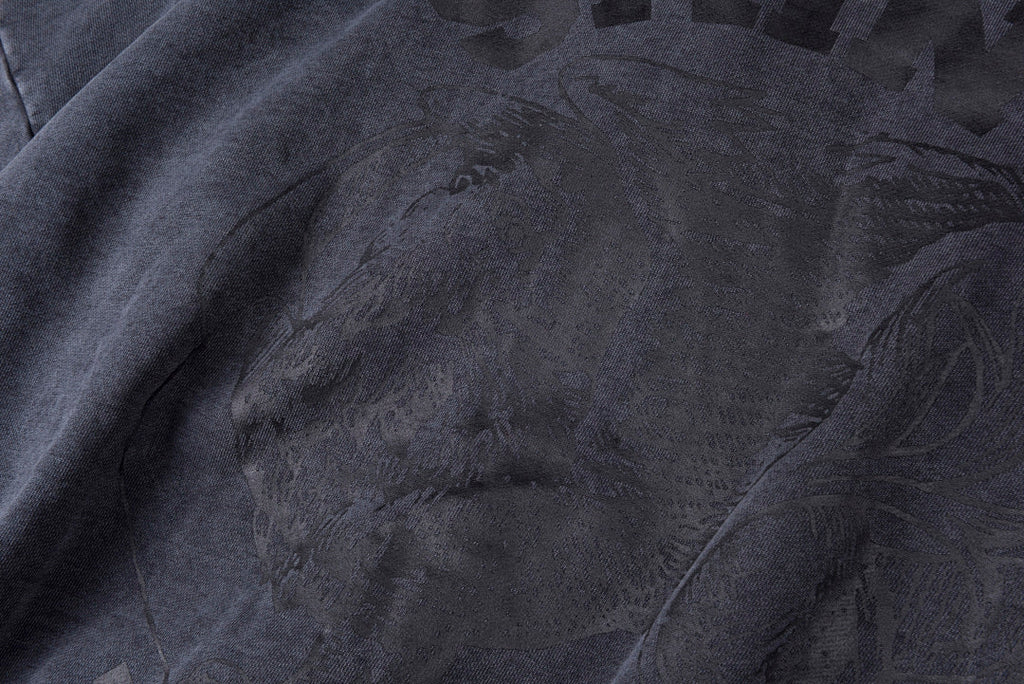 Saint Vanity Washed Distressed Studded Hoodie - Charcoal / Blue - product image 12