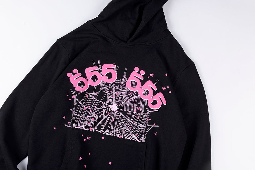 Sp5der 555555 Classic Web Print Hoodie - Black - product image 11