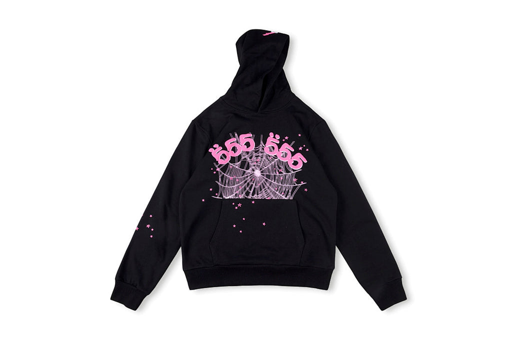 Sp5der 555555 Classic Web Print Hoodie - Black - product image 1