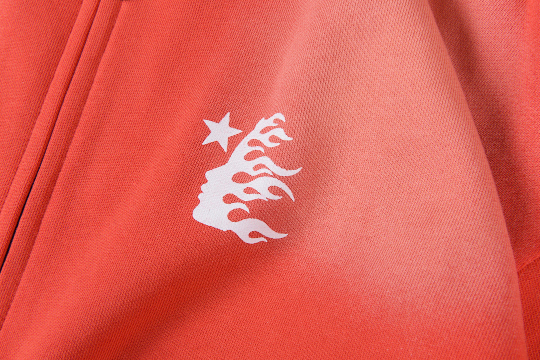 Hellstar Studios Path To Paradise Washed Zip-Up Hoodie - Red - product image 9