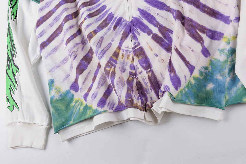 Hellstar Studios Tie-Dye Embroidery Patchwork Hoodie - Light Gray - product image 10